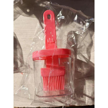 Oil Brush With Bottle Kitchen Pancake Oil Brush Oil Brush Household High Temperature Resistant Brush a Bottle of Honey Spice Jar BBQ Brush Oil Artifact