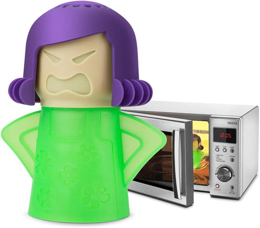 Angry Mama Microwave Cleaner Angry Mom Microwave Oven Steam Cleaner and Disinfects With Vinegar and Water for Kitchens, Steamer Cleaning Equipment Cleans the Crud in Minutes