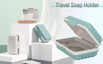 Travel soap dish with lid-draining soap bar holder-travel soap container-portable soap case for traveling, camping, outdoor, gym, bathroom, travel essentials