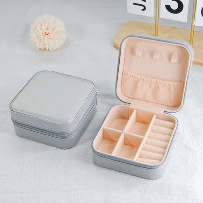 Jewelry Box Children Can Use Multifunctional Portable Flip Flannel Jewelry Earrings Ear Studs Accessories Storage Box