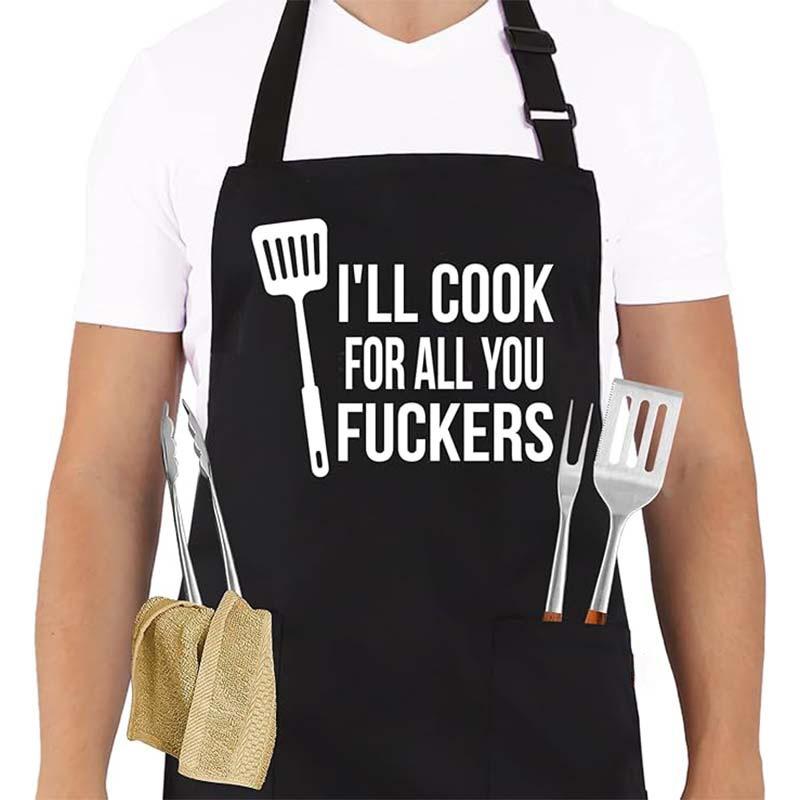 Cookout Apron No Bitchin In My Kitchen Grilling Baking Cooking Gift for Her Mom Funny Aprons Funny Food Apron Novelty Cooking Aprons for Men Black