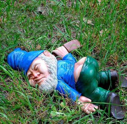 Spoof Drunk Floor Dwarf Elderly Indoor and Outdoor Courtyard Decoration Resin Sculpture Crafts