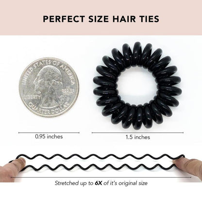 Kitsch Spiral Hair Ties for Women, Coil Hair Ties for Thick Hair, No Crease Hair Tie, Spiral Hair Ties No Damage, Hair Coils & Phone Cord Hair Ties for Thin Hair, Hair Ties Spiral, 8pcs (Brunette)