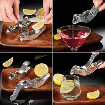 Elegant Bird Stainless Steel Manual Lemon Juicer and Lime Squeezer, Manual Lemon Juicer, Stainless Steel Fruit Juicer Portable Lemon Citrus Bird Lemon Juicer Kitchen Gadget Manual Lemon Juicer