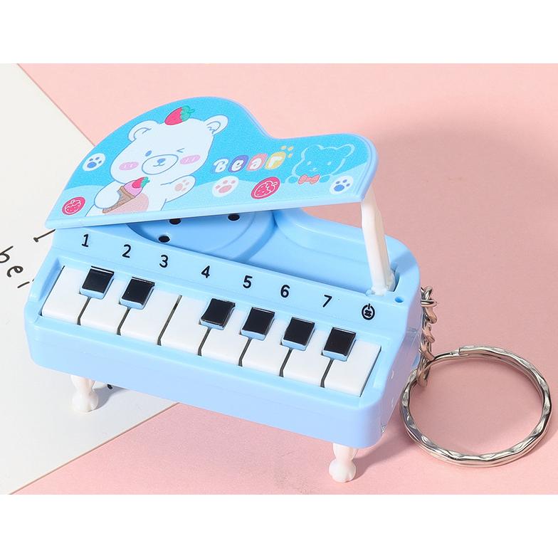 Creative Cartoon Vertical Mini Piano Keychain Can Play Fun Pronunciation Toys Children Handbag Pendant