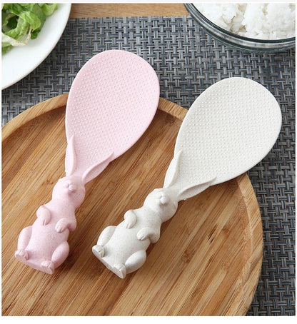 Vertical Rice Spoon Cute Rice Spoon Cartoon Rabbit Non-Stick Rice Spoon Kitchen Tableware Household Non-Stick Rice Sheng Rice Spoon Cutlery