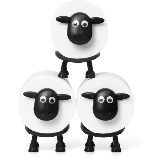 sheep toilet roll holder-funny toilet paper holder free standing bathroom set-3D printed black sheep loo roll holder-hilarious tissue paper roll storage