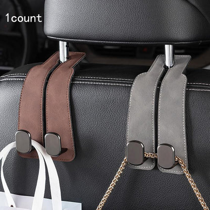 Car Seat Back Storage Hook, 1 Count PU Leather Car Seat Back Hidden Hook, Multipurpose Durable Hooks, Car Interior Accessories