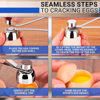 Stainless Steel Egg Cracker Tool - Egg Cracker Cutter Egg Opener Topper Cutter Egg Cracker Topper Egg Cutter Stainless Steel Kitchen Egg Topper Cutter Heavy Duty Cutter Egg Shell Cutter Tool Separator