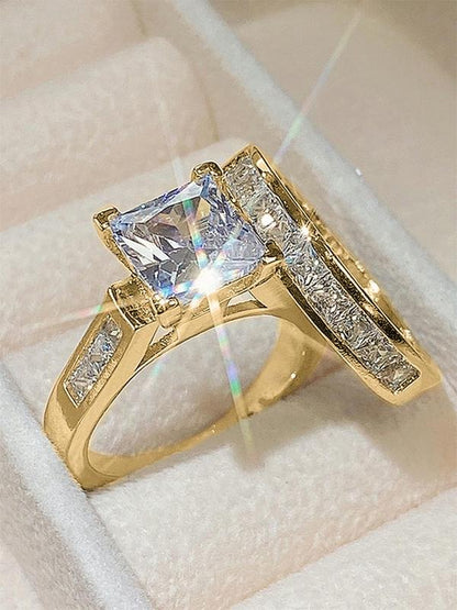 Elegant Rhinestone Decorated Promise Rings for Women, Summer 2024 Fashion Jewelry for Party, Daily Clothing Decor, Trendy & Exquisite Wedding Party Accessories Gifts, for Fall