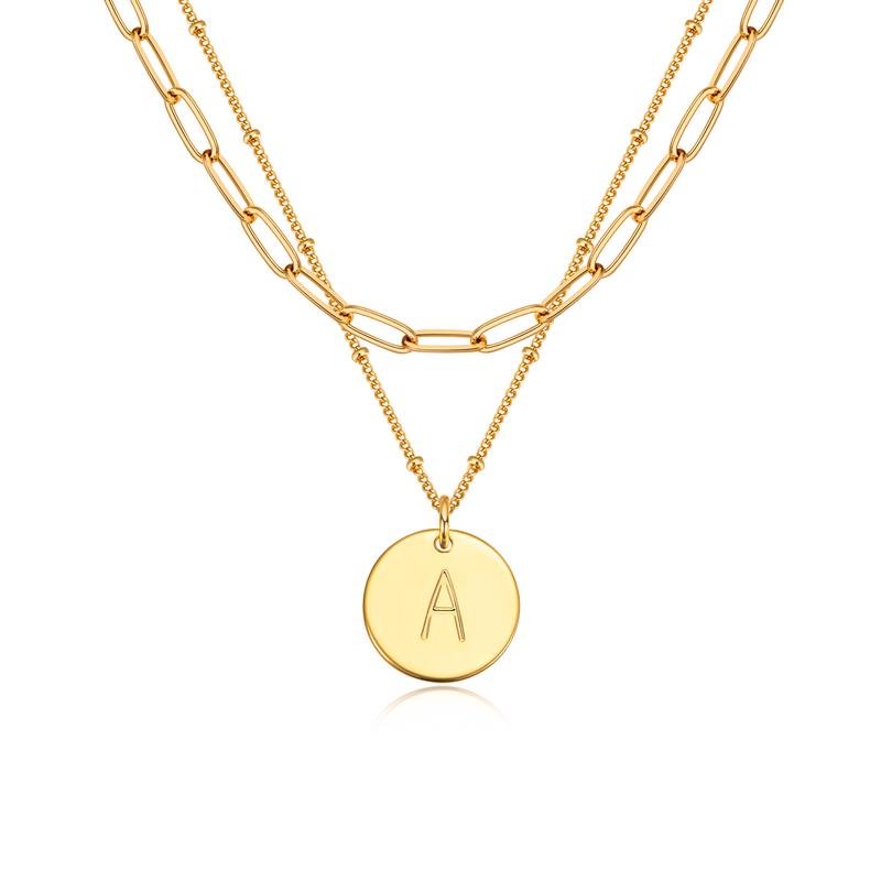 Personalized Initial Necklaces for Women Dainty Layered Necklace with 14K Gold Plating necklace Perfect gift