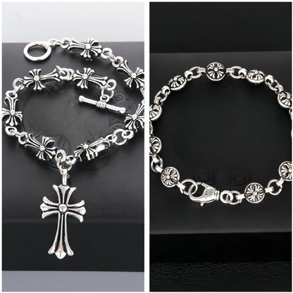 Cross Hearts Cross Bracelet, gift for him gift for her, Gothic Fashion Bracelet